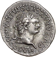 Denarius - Domitian PRINCEPS IVVENTVTIS; Vesta obverse image
