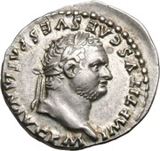 Denarius - Titus TR P IX IMP XV COS VIII P P; Rome obverse image