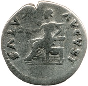 Denarius - Vespasian SALVS AVGVST; Salus, Rome, 80-81 reverse image