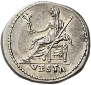 Denarius - Julia Titi VESTA; Vesta, Rome, 80-81 reverse image
