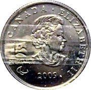 25 Cents - Elizabeth II Sledge Hockey; colored obverse image