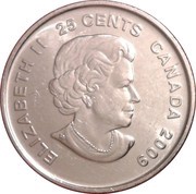 25 Cents - Elizabeth II Women's Ice Hockey; colored obverse image
