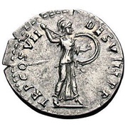 Denarius - Domitian TR P COS VII DES VIII P P; Minerva, Rome, 81 reverse image