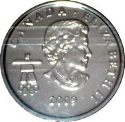 25 Cents - Elizabeth II Speed Skating; colored obverse image