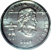 25 Cents - Elizabeth II Cross-country skiing; colored obverse image