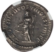 Denarius - Domitian TR POT IMP II COS VIII DES VIIII P P; Fortuna, Rome, 82 reverse image