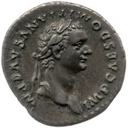Denarius - Domitian SALVS AVGVST; Salus obverse image