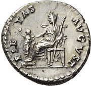 Denarius - Domitia PIETAS AVGVST; Pietas, Rome, 82-83 reverse image