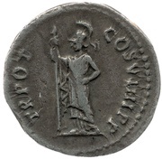 Denarius - Domitian TR POT COS VIIII P P; Minerva, Rome, 83 reverse image