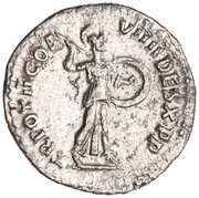 Denarius - Domitian TR POT II COS VIIII DES X P P; Minerva, Rome, 83 reverse image