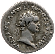 Denarius - Domitian TR POT II COS IX DES X P P; Minerva obverse image