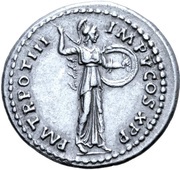 Denarius - Domitian P M TR POT III IMP V COS X P P; Minerva, Rome, 84 reverse image
