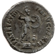 Denarius - Domitian P M TR POT III IMP V COS X P P; Minerva, Rome, 84 reverse image