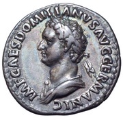 Denarius - Domitian P M TR POT III IMP V COS X P P; Minerva obverse image