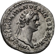 Denarius - Domitian P M TR POT III IMP V COS X P P; Minerva obverse image