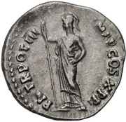 Denarius - Domitian P M TR POT III IMP V COS X P P; Minerva, Rome, 84 reverse image