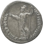 Denarius - Domitian P M TR POT IIII IMP VIII COS XI P P; Minerva, Rome, 85 reverse image