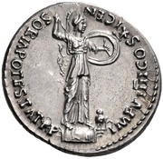 Denarius - Domitian IMP VIIII COS XI CENSORIA POTESTAT P P; Minerva, Rome, 85 reverse image