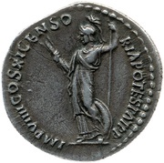 Denarius - Domitian IMP VIIII COS XI CENSORIA POTESTAT P P; Minerva, Rome, 85 reverse image