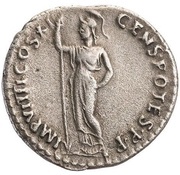 Denarius - Domitian IMP VIIII COS XI CENS POTES P P; Minerva, Rome, 85 reverse image