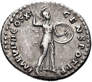 Denarius - Domitian IMP VIIII COS XI CENS POT P P; Minerva, Rome, 85 reverse image