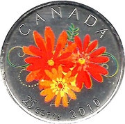 25 Cents - Elizabeth II Thank You, Canada, 2010 reverse image