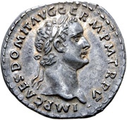 Denarius - Domitian IMP XI COS XII CENS P P P; Minerva obverse image
