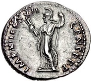 Denarius - Domitian IMP XII COS XII CENS P P P; Minerva, Rome, 86 reverse image