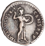 Denarius - Domitian IMP XIIII COS XII CENS P P P; Minerva, Rome, 86 reverse image