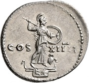 Denarius - Domitian COS XIIII; Minerva, Rome, 88 reverse image