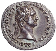Denarius - Domitian COS XIIII; Minerva obverse image