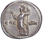 Denarius - Domitian COS XIIII; Minerva, Rome, 88 reverse image