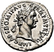 Denarius - Domitian COS XIIII; Minerva obverse image