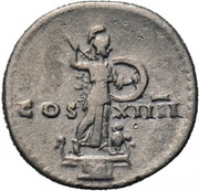 Denarius - Domitian COS XIIII; Minerva, Rome, 88 reverse image