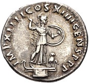 Denarius - Domitian IMP XIIII COS XIIII CENS P P P; Minerva, Rome, 88 reverse image