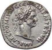 Denarius - Domitian IMP XIIII COS XIIII CENS P P P; Minerva obverse image