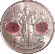 25 Cents - Elizabeth II Remembrance, Canada, 2010 reverse image