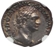 Denarius - Domitian IMP XVII COS XIIII CENS P P P; Minerva obverse image