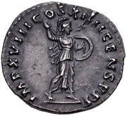 Denarius - Domitian IMP XVIII COS XIIII CENS P P P; Minerva, Rome, 88-89 reverse image