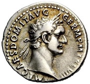 Denarius - Domitian IMP XVIII COS XIIII CENS P P P; Minerva obverse image