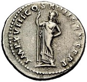 Denarius - Domitian IMP XVIII COS XIIII CENS P P P; Minerva, Rome, 88-89 reverse image