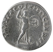 Denarius - Domitian IMP XIX COS XIIII CENS P P P; Minerva, Rome, 88-89 reverse image