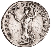 Denarius - Domitian IMP XIX COS XIIII CENS P P P; Minerva, Rome, 88-89 reverse image