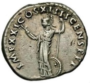 Denarius - Domitian IMP XXI COS XIIII CENS P P P; Minerva, Rome, 88-89 reverse image