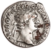 Denarius - Domitian IMP XXI COS XV CENS P P P; Minerva obverse image