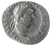 Denarius - Domitian IMP XXI COS XV CENS P P P; Minerva obverse image