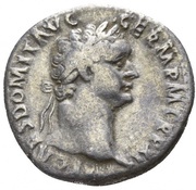 Denarius - Domitian IMP XXII COS XVI CENS P P P; Minerva obverse image