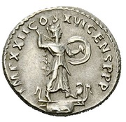 Denarius - Domitian IMP XXII COS XVI CENS P P P; Minerva, Rome, 92 reverse image