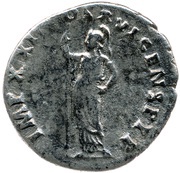 Denarius - Domitian IMP XXII COS XVI CENS P P P; Minerva, Rome, 92 reverse image