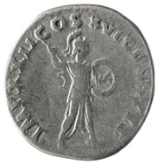 Denarius - Domitian IMP XXII COS XVI CENS P P P; Minerva, Rome, 92-93 reverse image